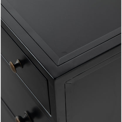 Belmont Storage Nightstand by Four Hands in black. Made from iron in a modern style.
