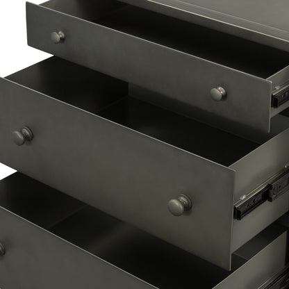 Belmont Storage Nightstand by Four Hands in black. Made from iron in a modern style.