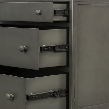 Belmont Storage Nightstand by Four Hands in black. Made from iron in a modern style.