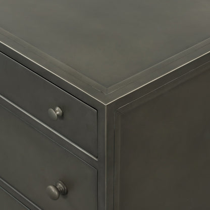 Belmont Storage Nightstand by Four Hands in black. Made from iron in a modern style.