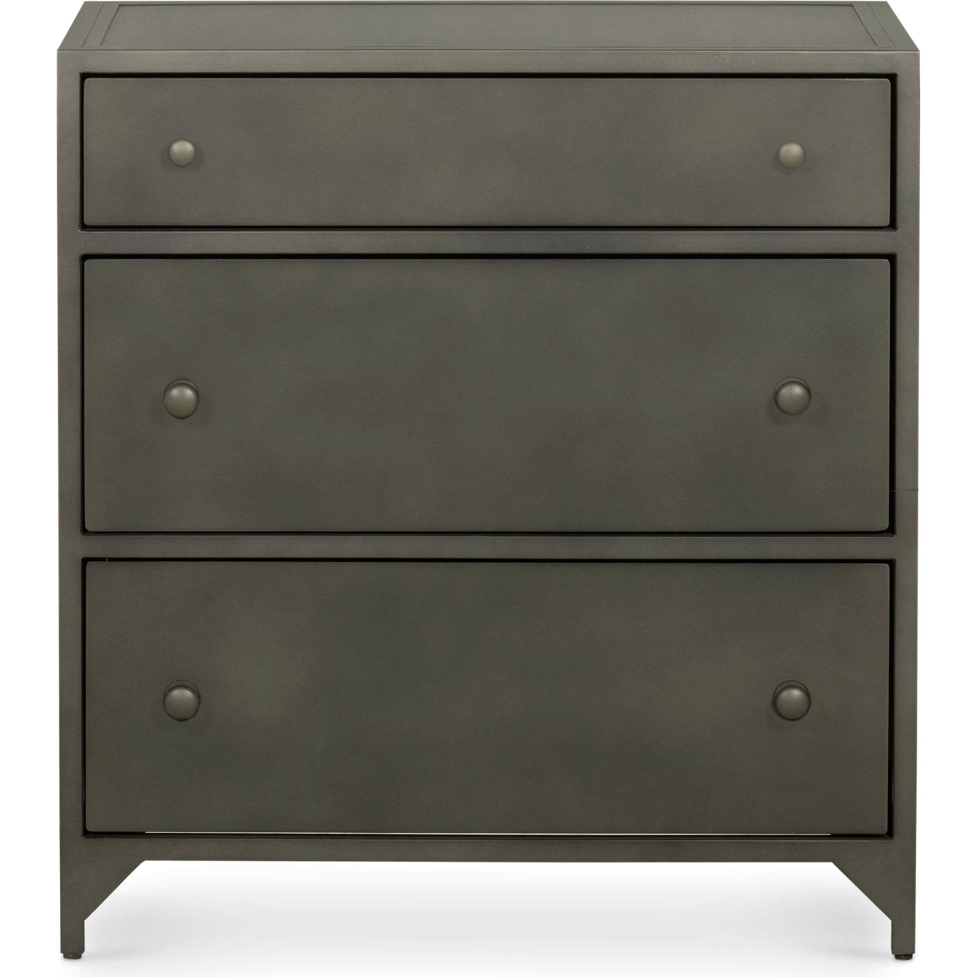 Belmont Storage Nightstand by Four Hands in black. Made from iron in a modern style.