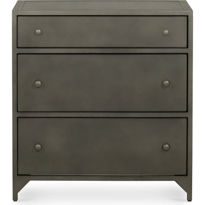 Belmont Storage Nightstand by Four Hands in black. Made from iron in a modern style.