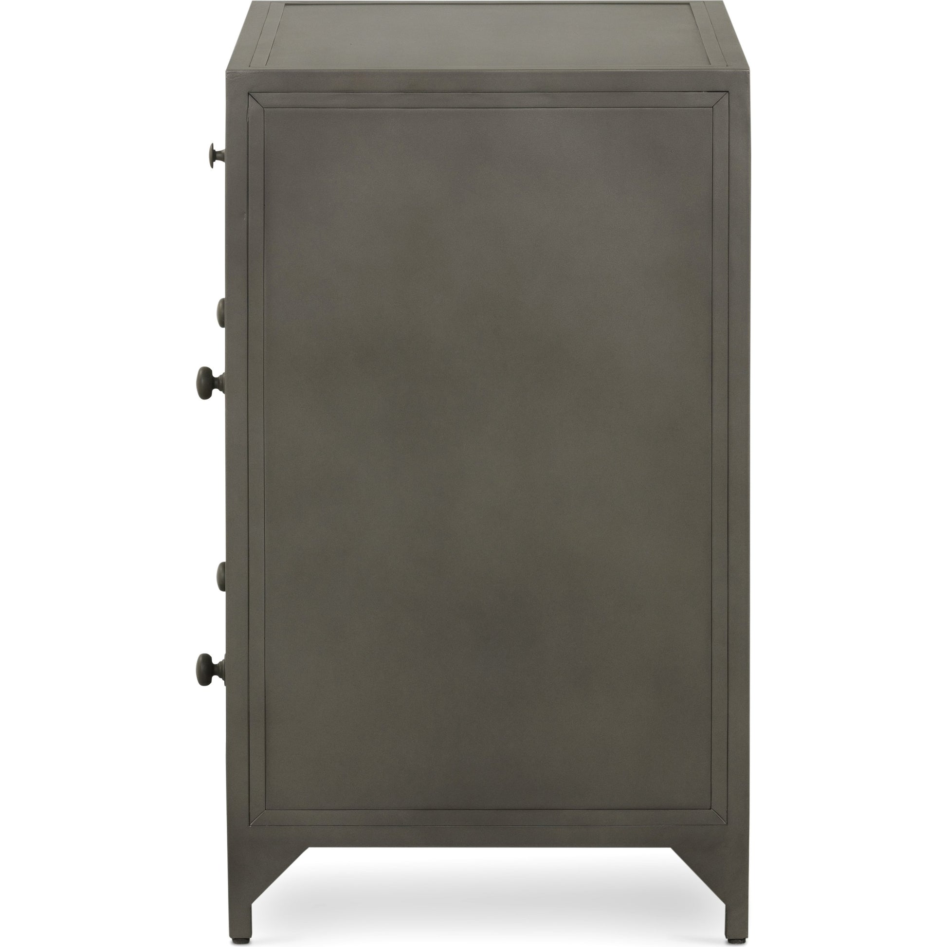Belmont Storage Nightstand by Four Hands in black. Made from iron in a modern style.