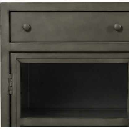 Shadow Box Media Console by Four Hands in black. Made from iron in a modern style.