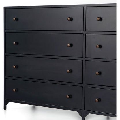 Belmont Dresser by Four Hands in black. Made from iron in a transitional style.