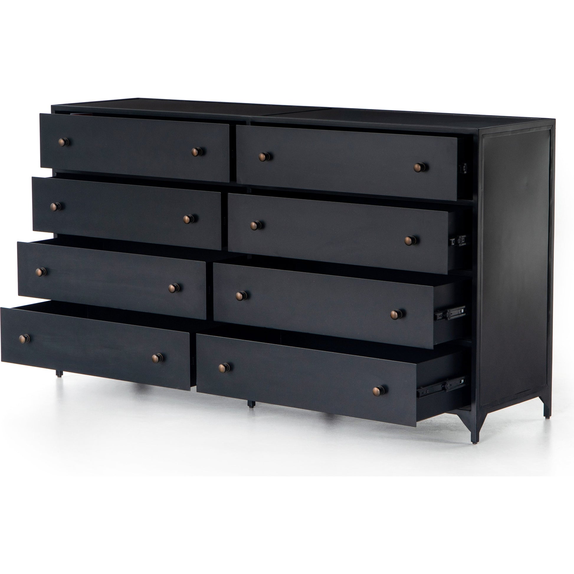 Belmont Dresser by Four Hands in black. Made from iron in a transitional style.