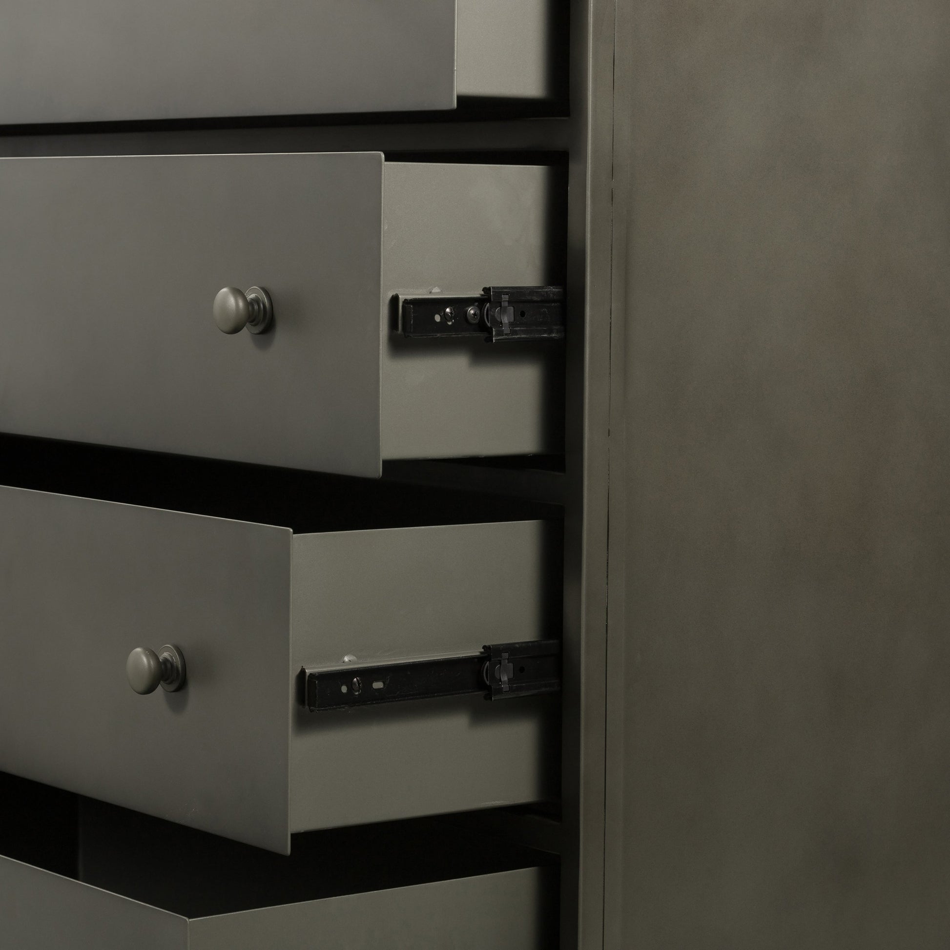 Belmont Dresser by Four Hands in black. Made from iron in a transitional style.