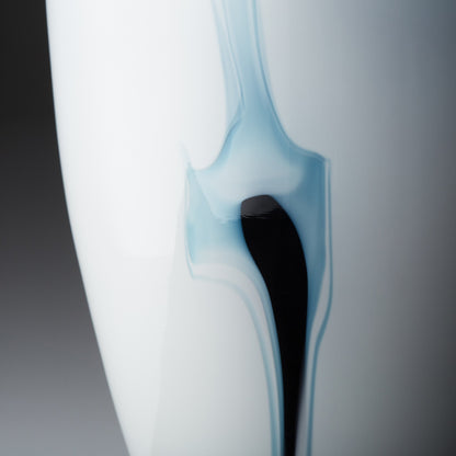 Deep Sky Vase by Cyan Design in blue, white. Made from glass in a coastal style.