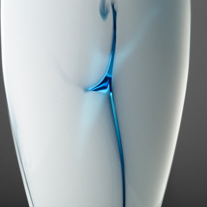 Deep Sky Vase by Cyan Design in blue, white. Made from glass in a coastal style.