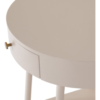 Van Nightstand by Four Hands in aged brass, matte alabaster, golden brass and matte alabaster. Made from engineered hardwood, solid parawood, iron in a modern style.