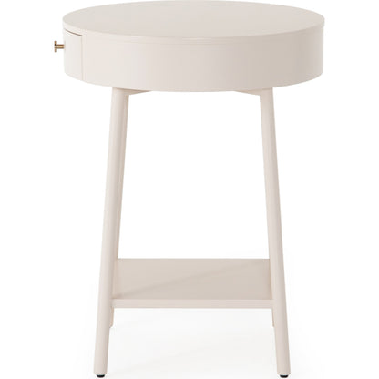 Van Nightstand by Four Hands in aged brass, matte alabaster, golden brass and matte alabaster. Made from engineered hardwood, solid parawood, iron in a modern style.