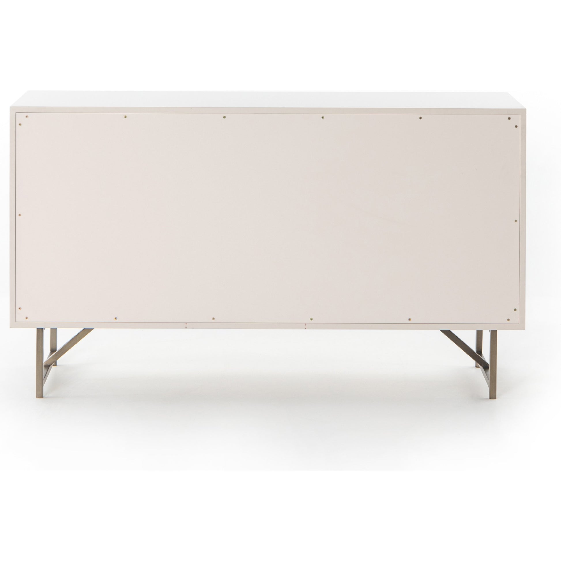 Van 7 Drawer Dresser by Four Hands in aged brass, matte alabaster, golden brass. Made from engineered hardwood, stainless steel, iron in a modern style.