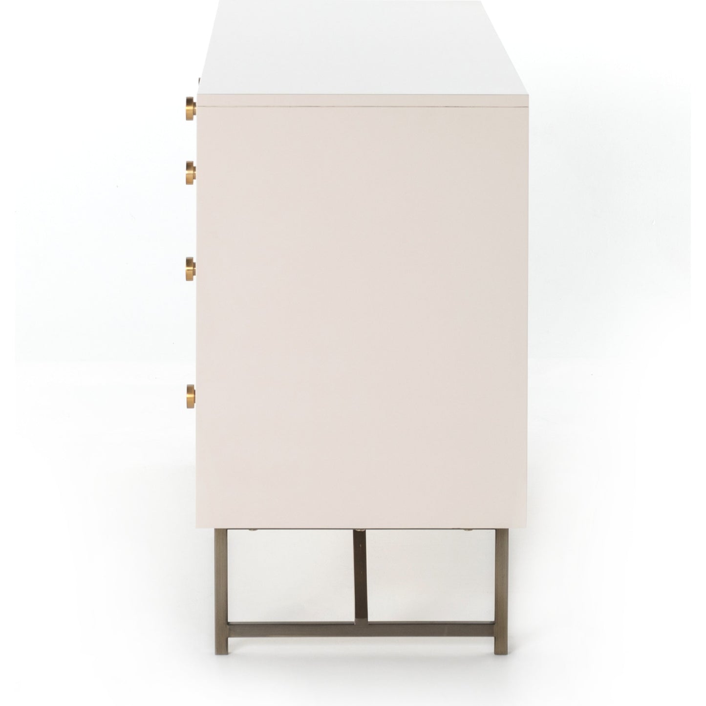 005 SI-1717110 | Additional Silo | Van 7 Drawer Dresser by Four Hands in aged brass, matte alabaster, golden brass. Made from engineered hardwood, stainless steel, iron in a modern style.