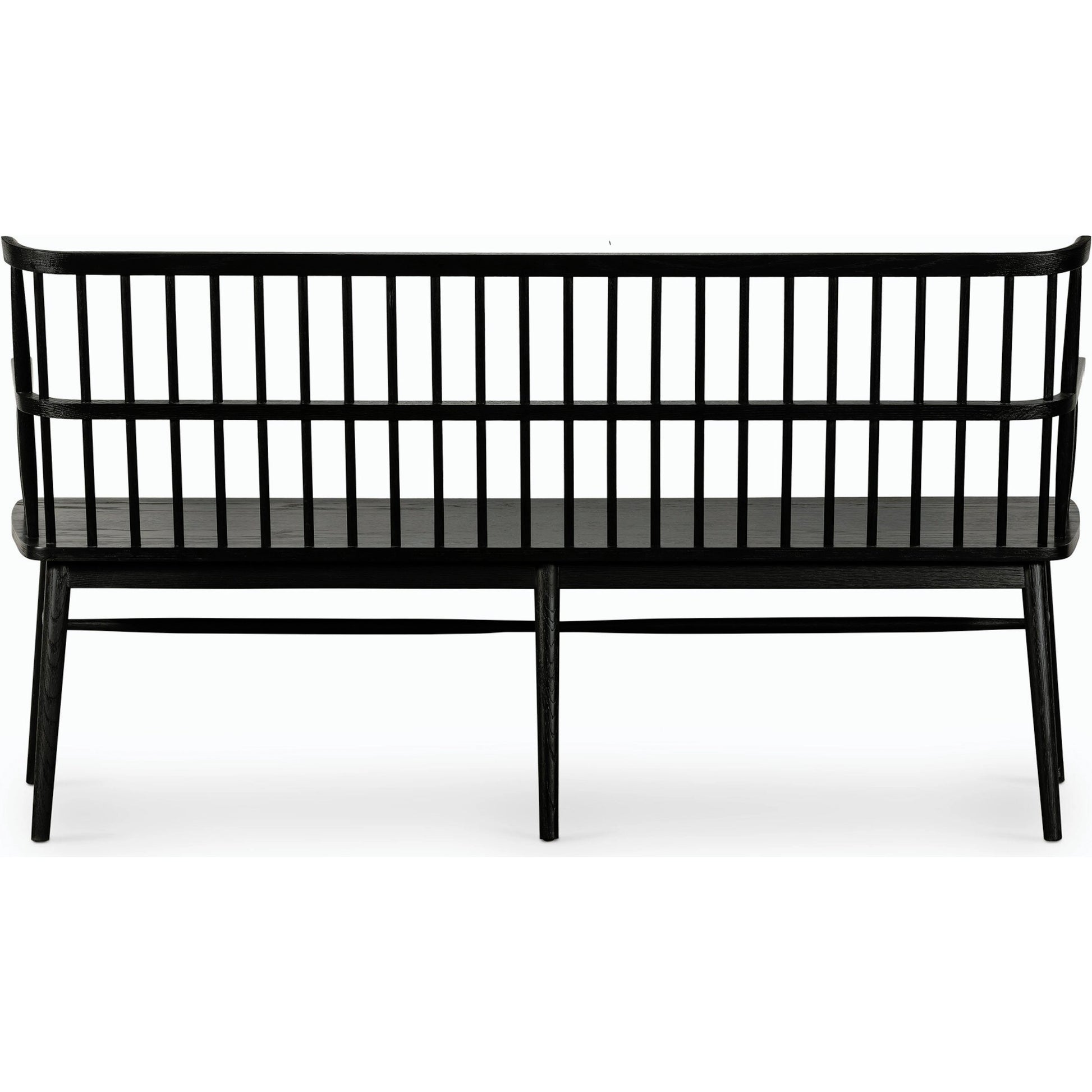 Aspen Large Bench by Four Hands in black oak. Made from solid oak, oak veneer in a cottage & farmhouse style.