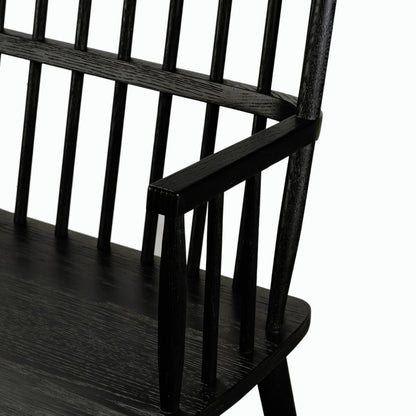 Aspen Large Bench by Four Hands in black oak. Made from solid oak, oak veneer in a cottage & farmhouse style.