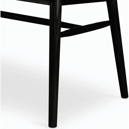 Aspen Large Bench by Four Hands in black oak. Made from solid oak, oak veneer in a cottage & farmhouse style.