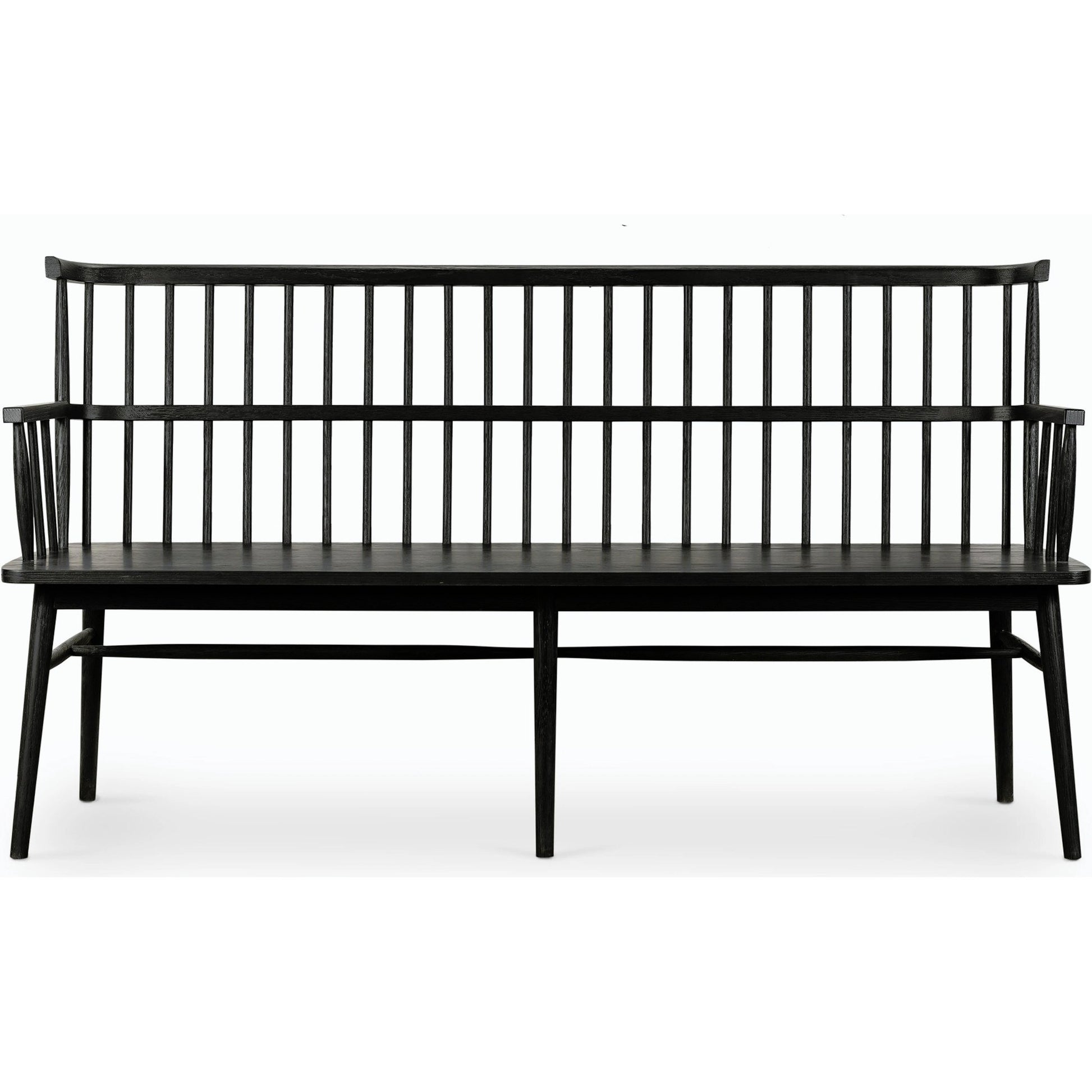 Aspen Large Bench by Four Hands in black oak. Made from solid oak, oak veneer in a cottage & farmhouse style.