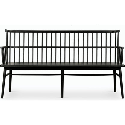 Aspen Large Bench by Four Hands in black oak. Made from solid oak, oak veneer in a cottage & farmhouse style.