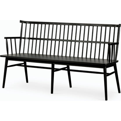 Aspen Large Bench by Four Hands in black oak. Made from solid oak, oak veneer in a cottage & farmhouse style.
