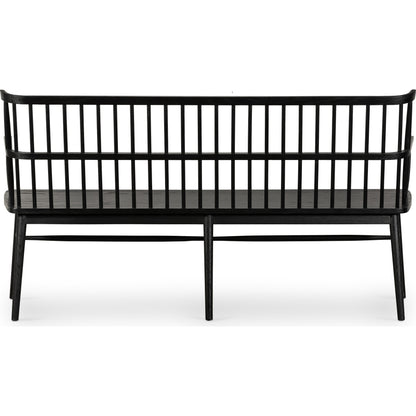 Aspen Large Bench by Four Hands in black oak. Made from solid oak, oak veneer in a cottage & farmhouse style.
