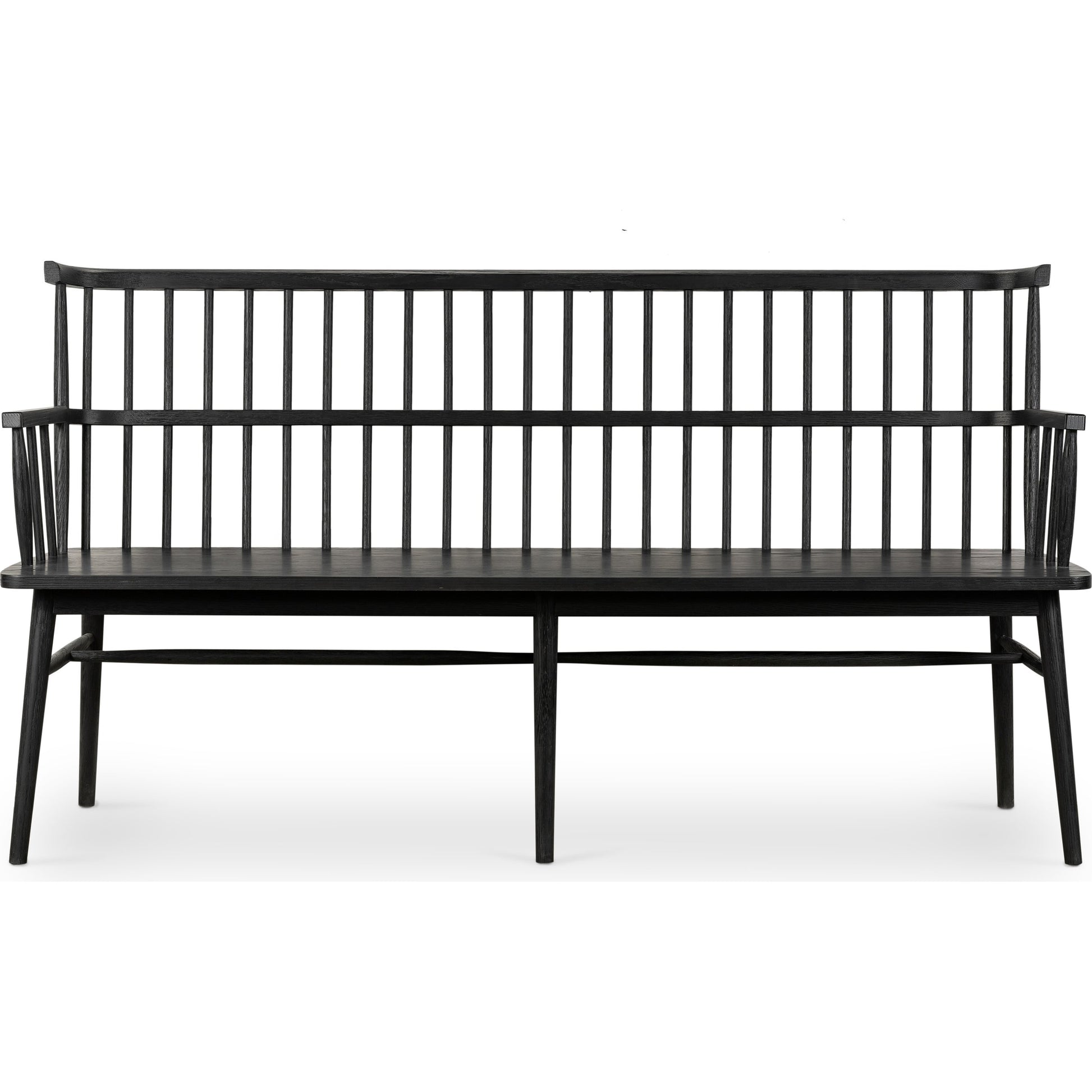 Aspen Large Bench by Four Hands in black oak. Made from solid oak, oak veneer in a cottage & farmhouse style.