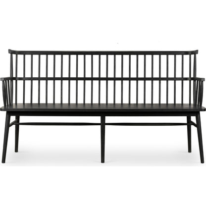 Aspen Large Bench by Four Hands in black oak. Made from solid oak, oak veneer in a cottage & farmhouse style.