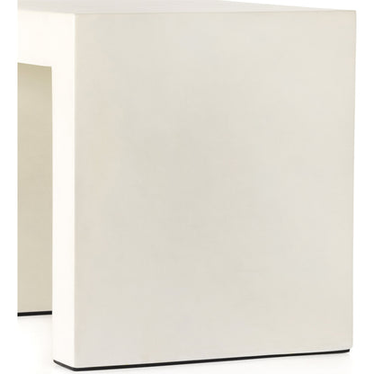 Parish Outdoor End Table by Four Hands in white. Made from concrete in a transitional style.
