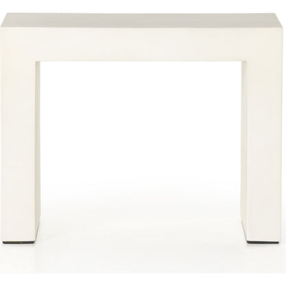 Parish Outdoor End Table by Four Hands in white. Made from concrete in a transitional style.