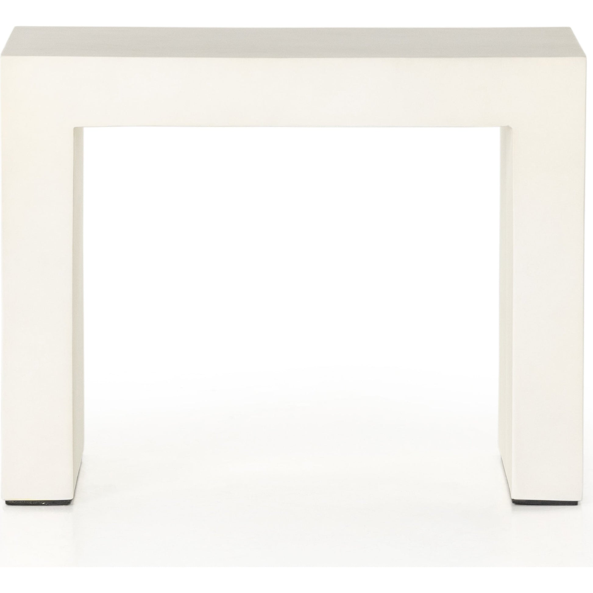 Parish Outdoor End Table by Four Hands in white. Made from concrete in a transitional style.