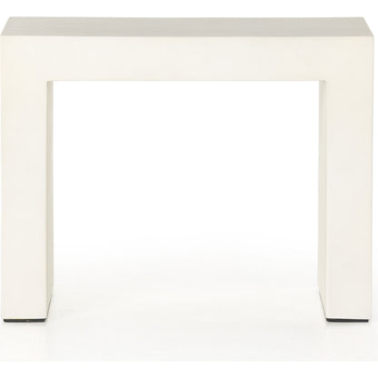 Parish Outdoor End Table by Four Hands in white. Made from concrete in a transitional style.