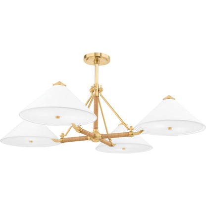 Williamsburg Chandelier by Hudson Valley in aged brass. Made from steel in a transitional style.