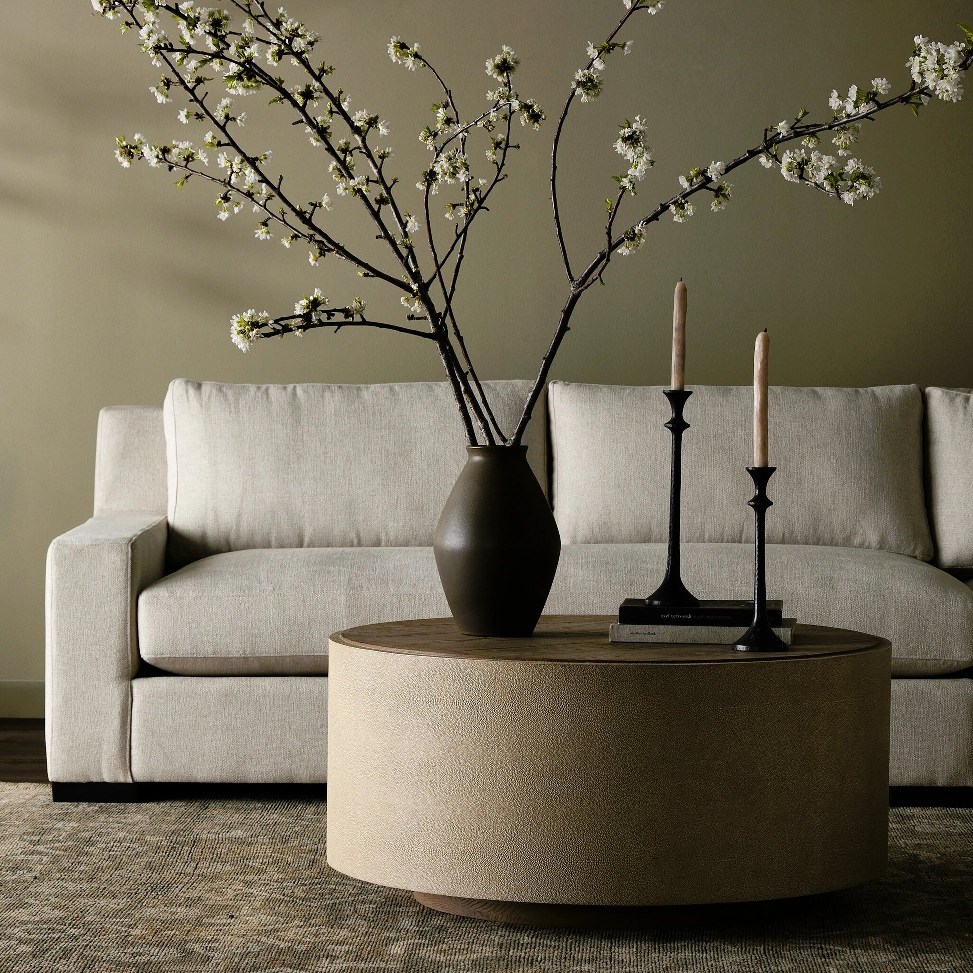Crosby Round Coffee Table by Four Hands. Made from unique in a modern style.