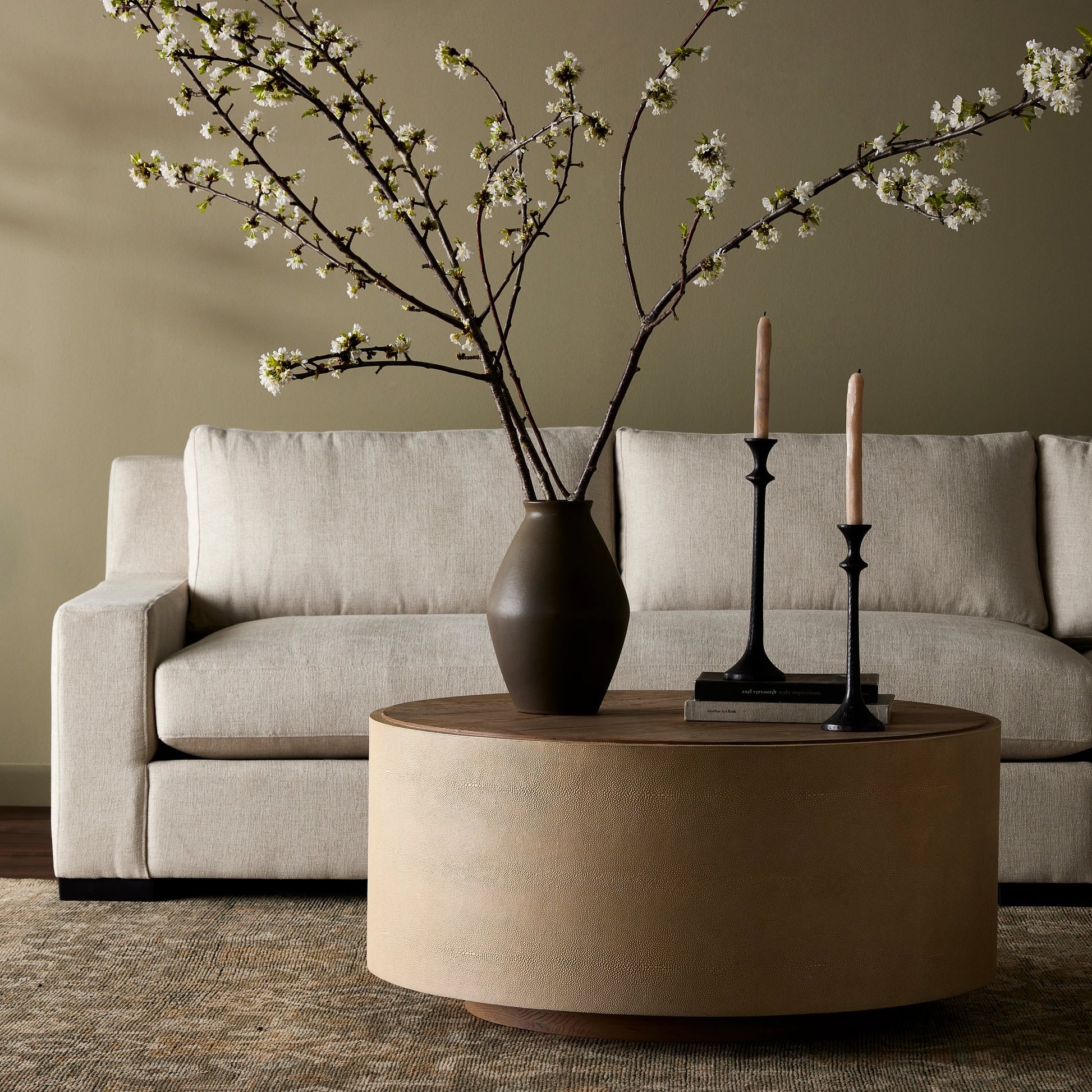 Crosby Round Coffee Table by Four Hands. Made from unique in a modern style.