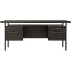 Charcoal Oak Resawn Veneer, Black And Silver Metal, Charcoal Oak Veneer