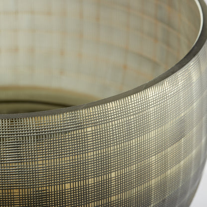Gradient Grid Vase by Cyan Design in combed iridescent gold. Made from glass in a eclectic & global style.