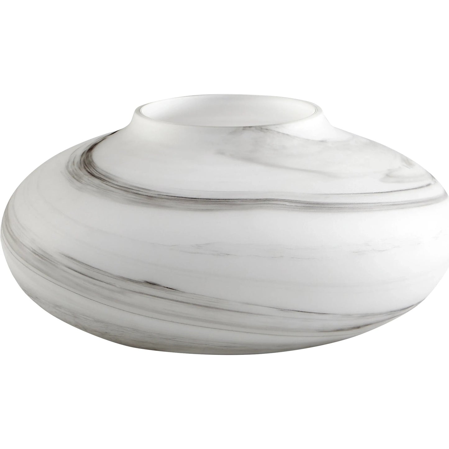 001 SR-745416 | Primary Silo | Moon Mist Vase by Cyan Design in white, black swirl. Made from glass in a modern style.