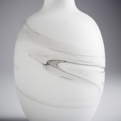 Moon Mist Vase by Cyan Design in white, black swirl. Made from glass in a modern style.