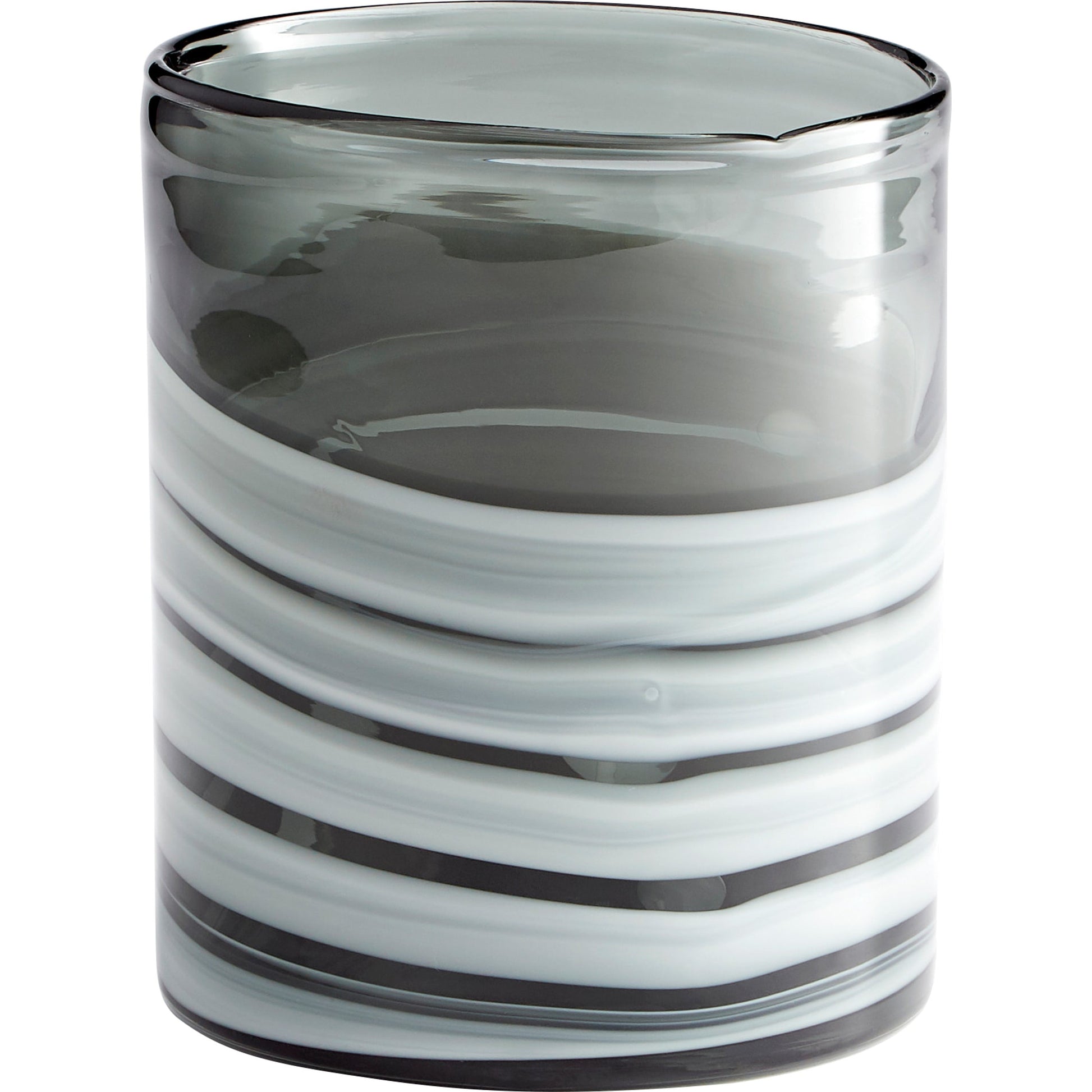 Torrent Vase by Cyan Design in white, silver. Made from glass in a modern style.