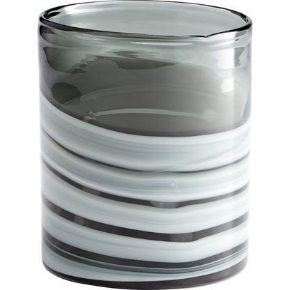 Torrent Vase by Cyan Design in white, silver. Made from glass in a modern style.
