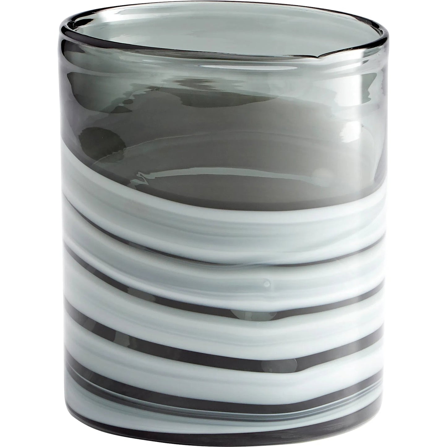 001 SR-745612 | Primary Silo | Torrent Vase by Cyan Design in white, silver. Made from glass in a modern style.