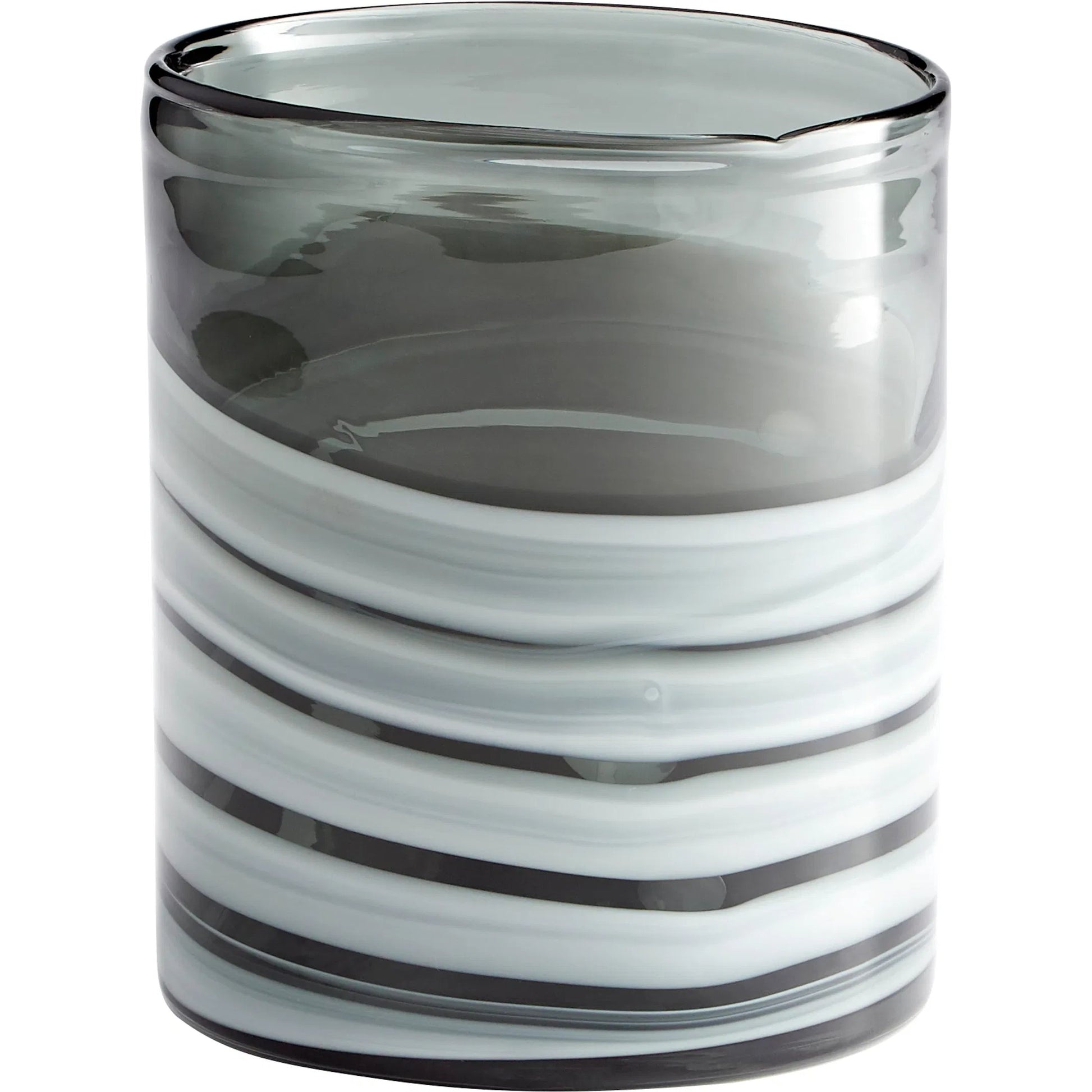 Torrent Vase by Cyan Design in white, silver. Made from glass in a modern style.