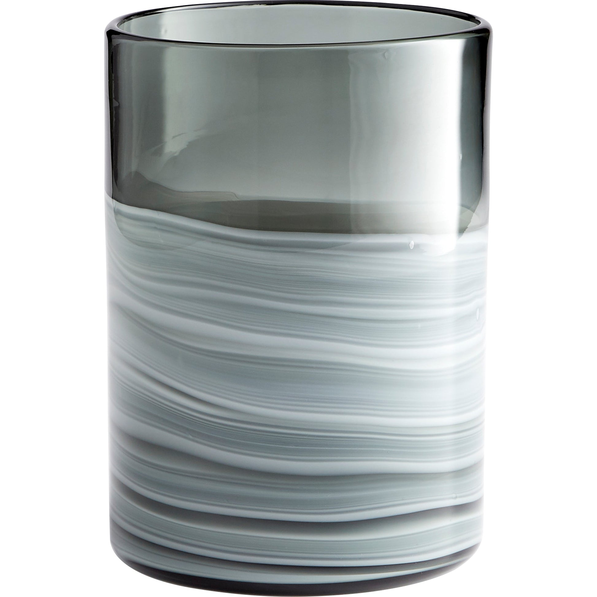 Torrent Vase by Cyan Design in white, silver. Made from glass in a modern style.
