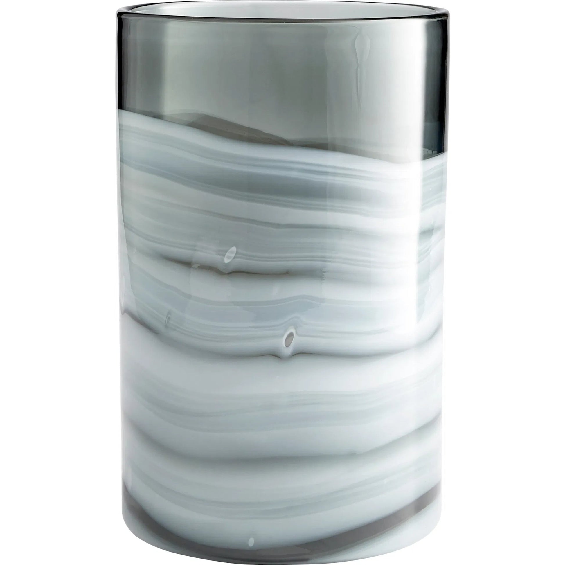 Torrent Vase by Cyan Design in white, silver. Made from glass in a modern style.