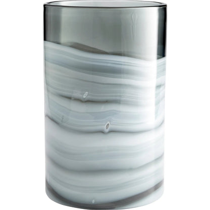 Torrent Vase by Cyan Design in white, silver. Made from glass in a modern style.