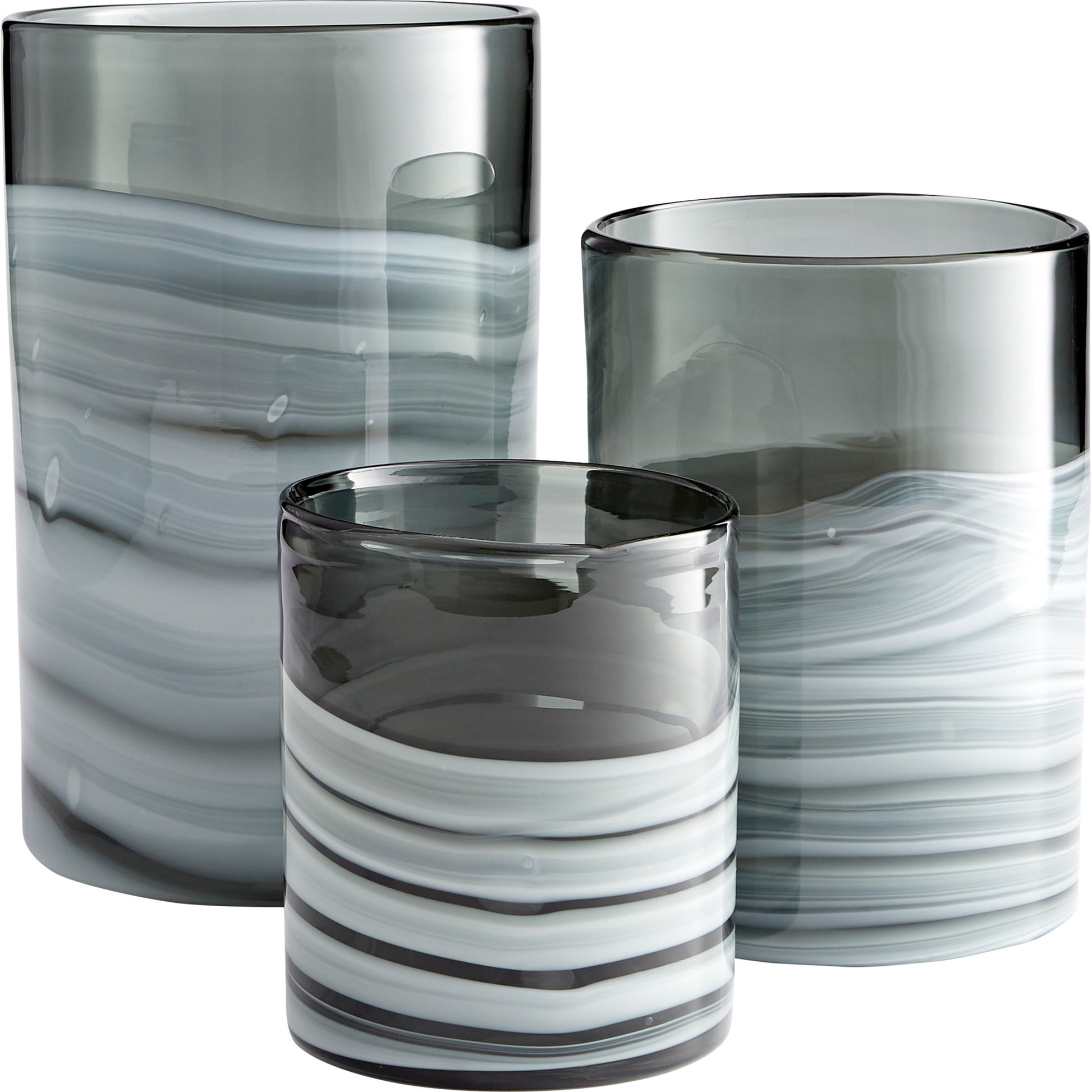 Torrent Vase by Cyan Design in white, silver. Made from glass in a modern style.