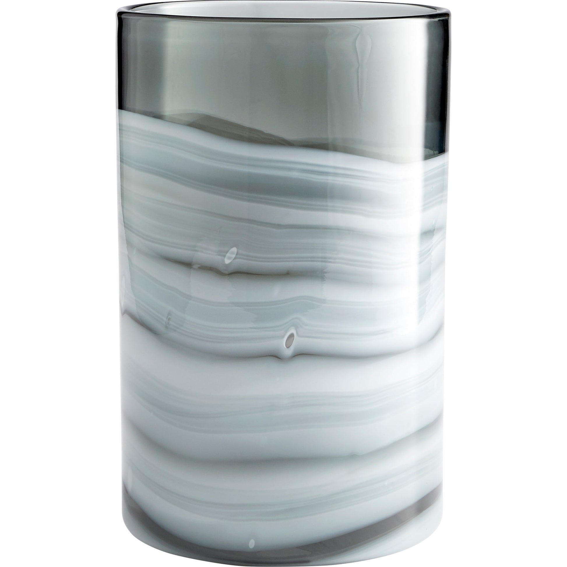 Torrent Vase by Cyan Design in white, silver. Made from glass in a modern style.