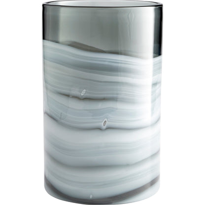Torrent Vase by Cyan Design in white, silver. Made from glass in a modern style.