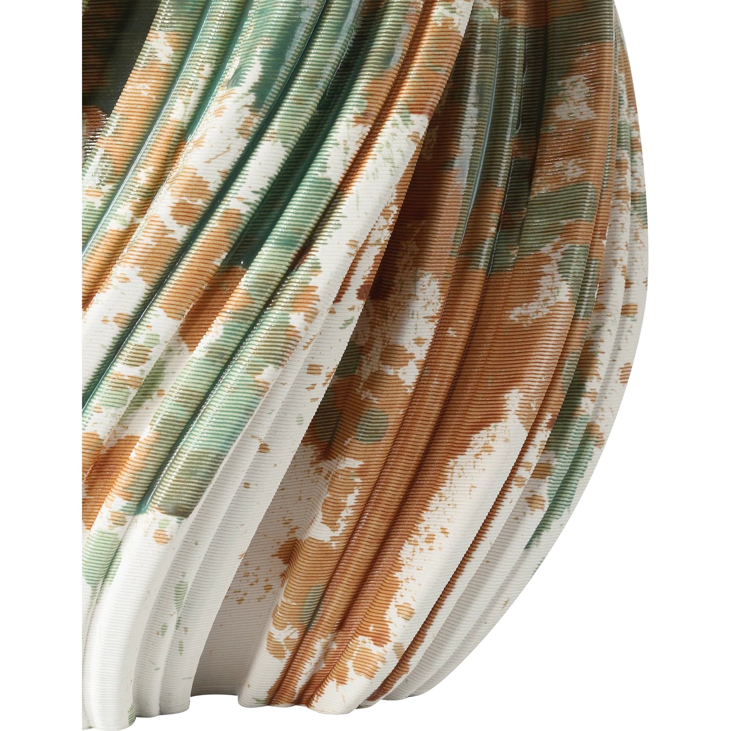 010 SI-2386990 | Closeup | Camouflage Vase by Currey and Company in green, brown, off-white. Made from porcelain in a modern style.