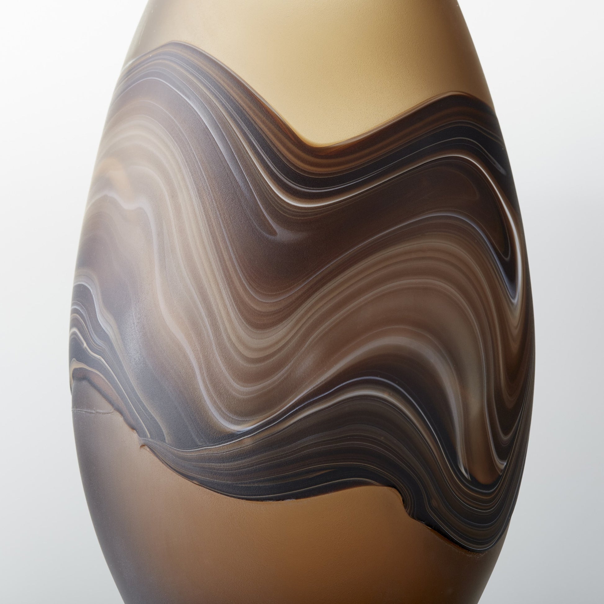 Nina Vase by Cyan Design in amber swirl. Made from glass in a modern style.