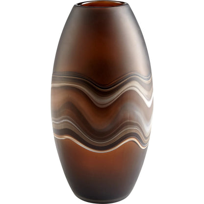 Nina Vase by Cyan Design in amber swirl. Made from glass in a modern style.